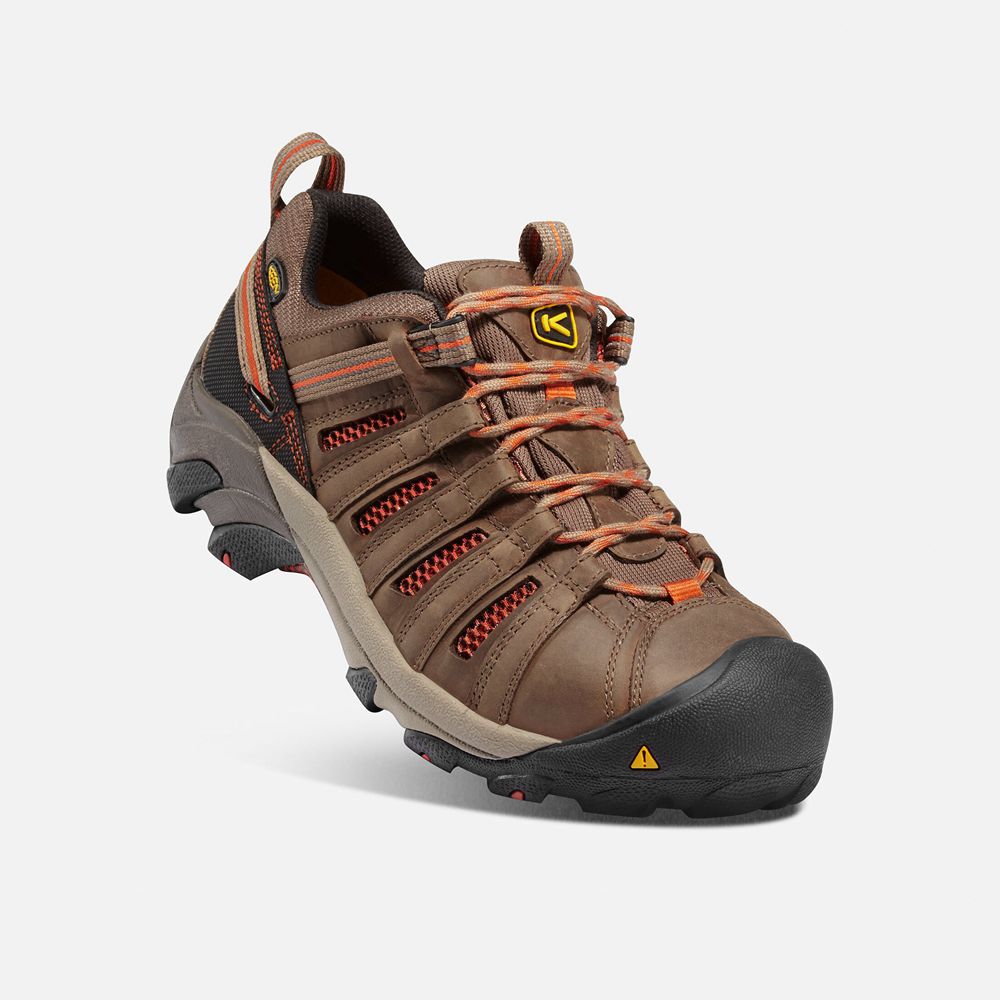 Keen Werkschoenen Heren Bruin/Zwart - Flint Laag (Steel Toe) - 95607-GBSD